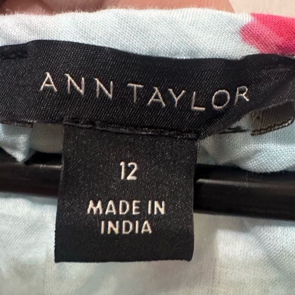 Ann Taylor Strawberry Cherry Floral Flutter Sleeve Flare Midi Dress Size 12 - Picture 4 of 6